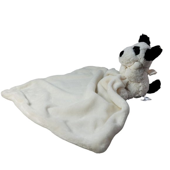 Jellycat Bashful Spotted Puppy Dog Lovey Cream Black 13" Plush Hugging Security - Picture 3 of 9
